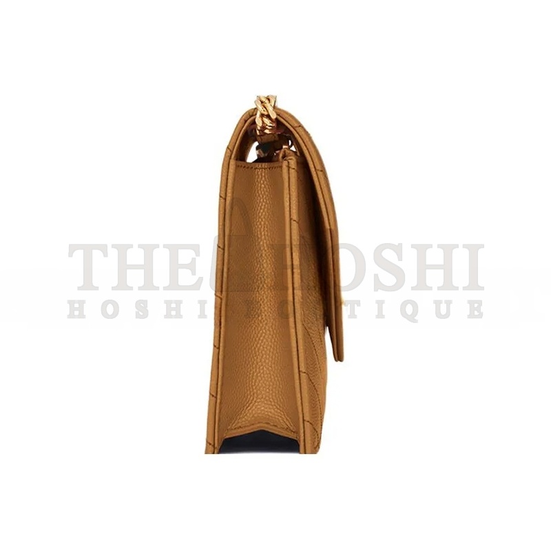 Y51 CASSANDRE MATELASSÉ ENVELOPE CHAIN WALLET IN GRAIN DE POUDRE EMBOSSED LEATHER 695108BOW012516 (19*12.5*3.5cm) Master Quality